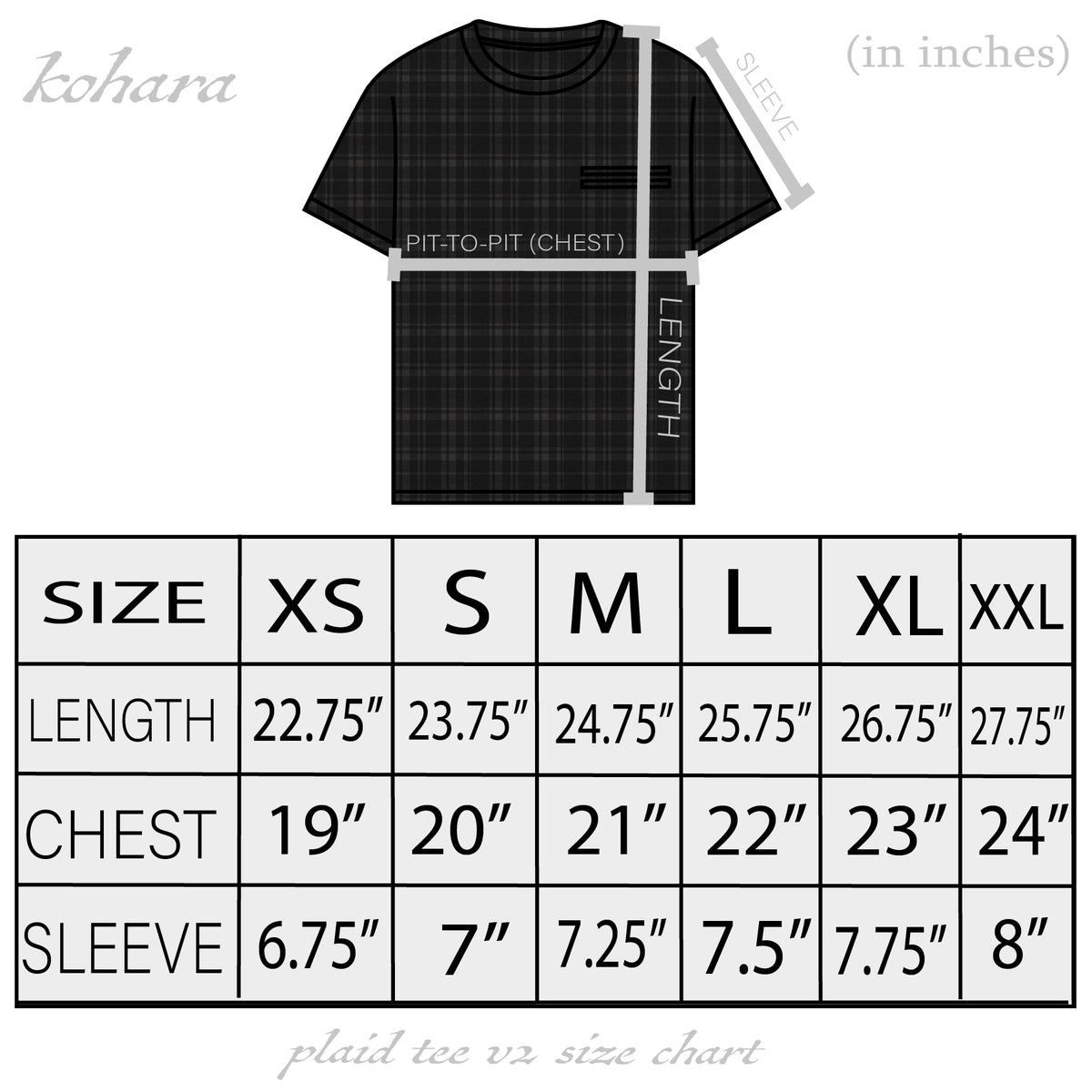 Plaid Tee v2 "Obsidian"