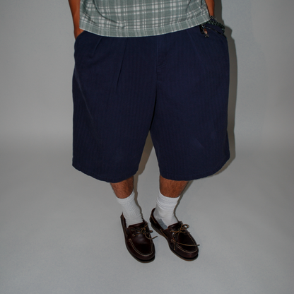 "Navy" Pleated Shorts