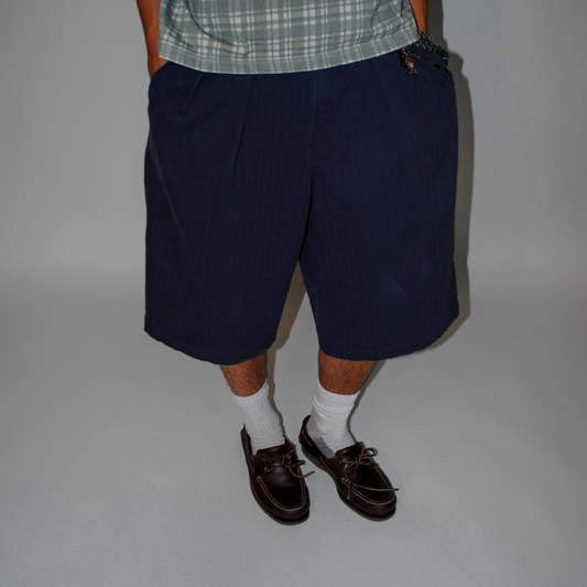 "Navy" Pleated Shorts