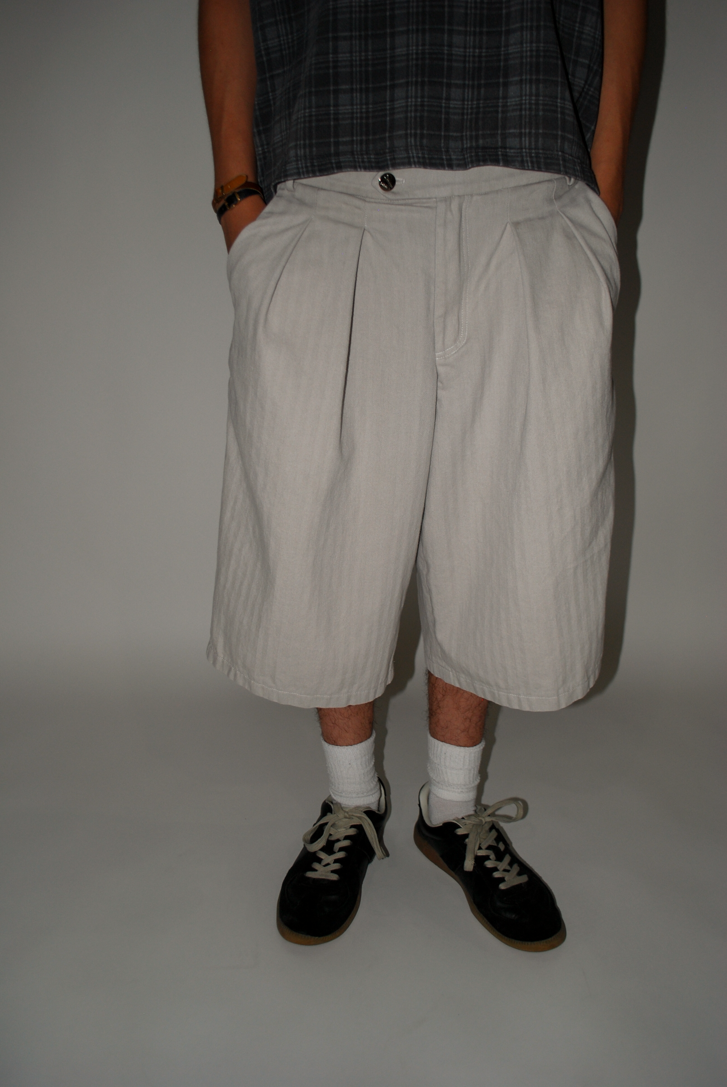 "Cream" Pleated Shorts