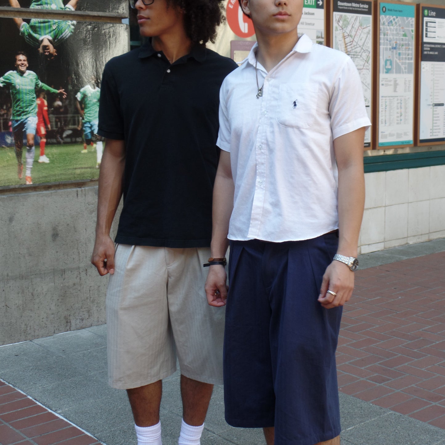 "Navy" Pleated Shorts